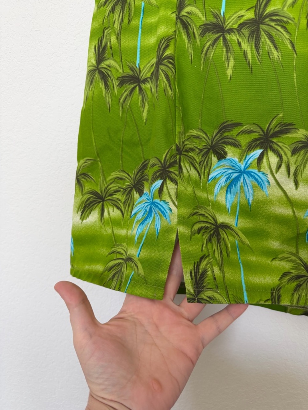 Lisa Says Gah Mini Skirt Size Large Green Tropical Vacation Beach - Picture 3 of 5